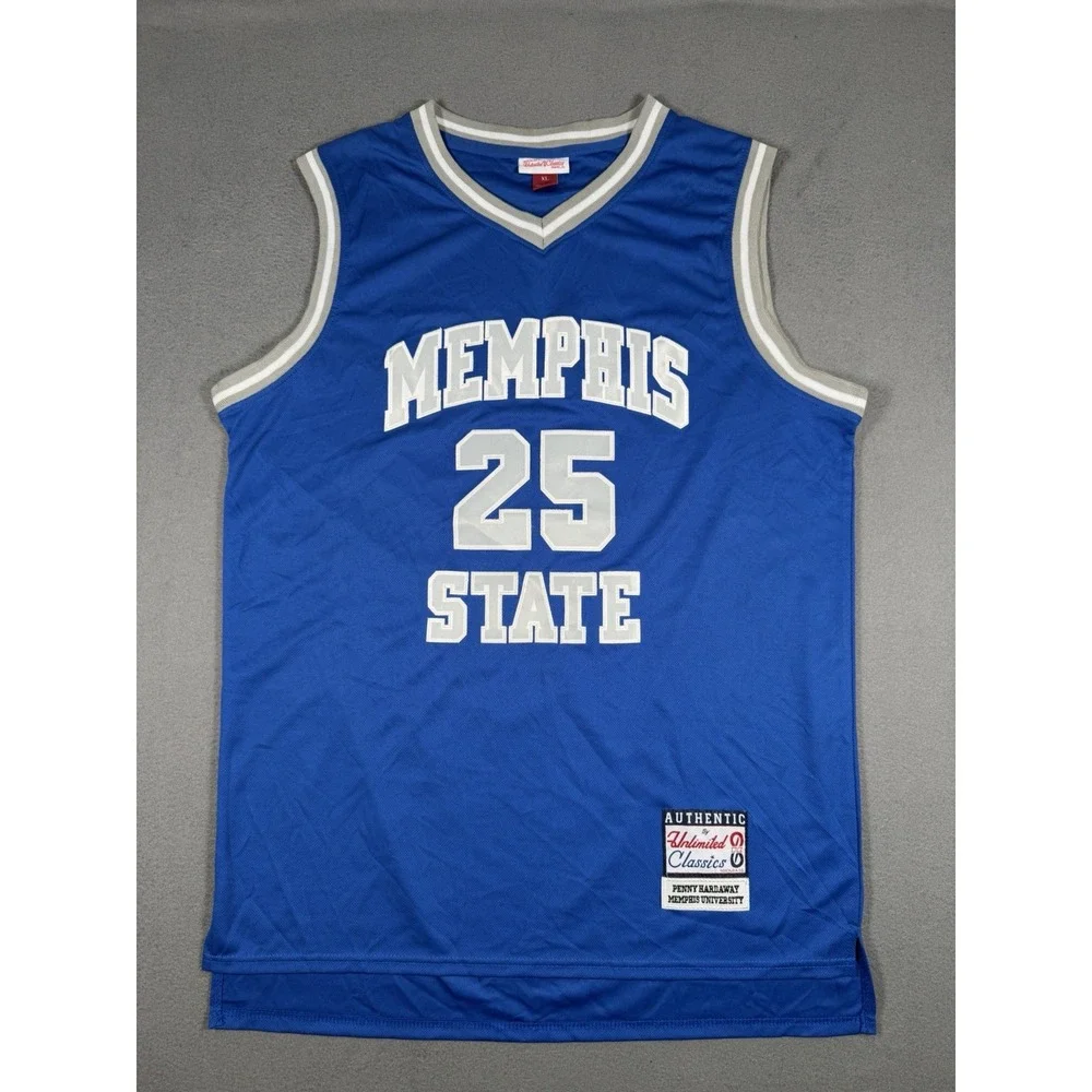 Mitchell & Ness Penny Hardaway Memphis State 25 Basketball Jersey Mens XL Blue